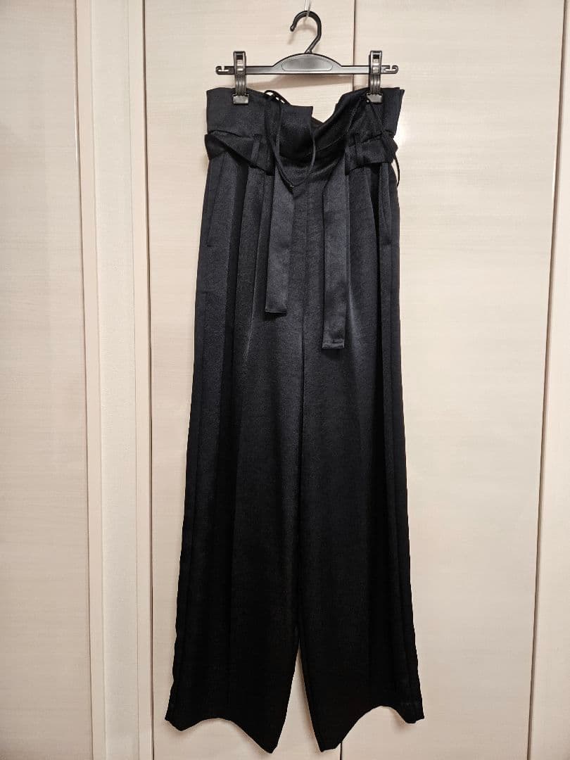 美品roughlow satin wide salopette navy