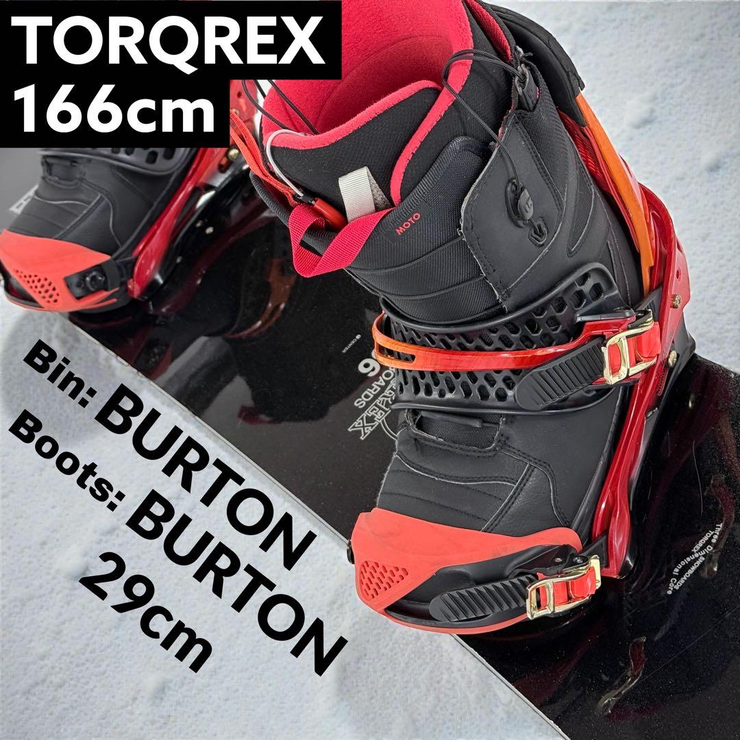 TORQREX 166cm メンズ スノーボード BURTON 4点セット高身長