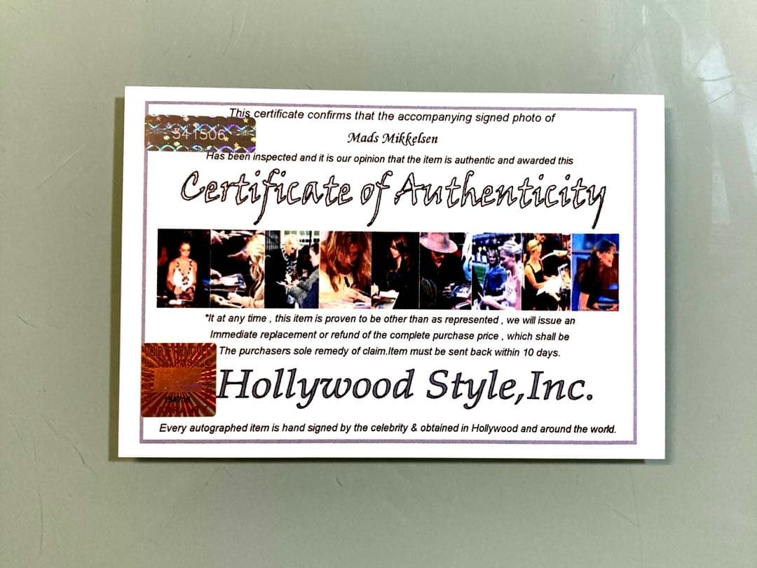 マッツ・ミケルセン直筆サイン入り2Lサイズ写真…
