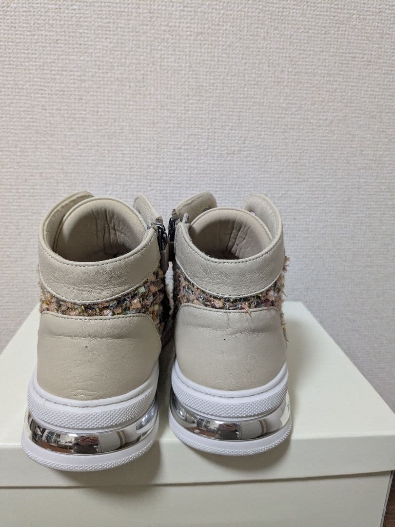 ミスキョウコ　4Eツイードハイカットスニーカー 　ベージュ最終値下げ