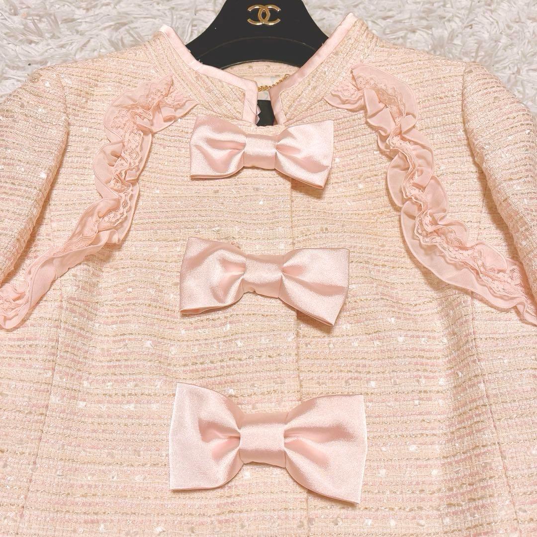 ジーザスディアマンテ レース リボン コート 春 プティ トリアノン ピンク