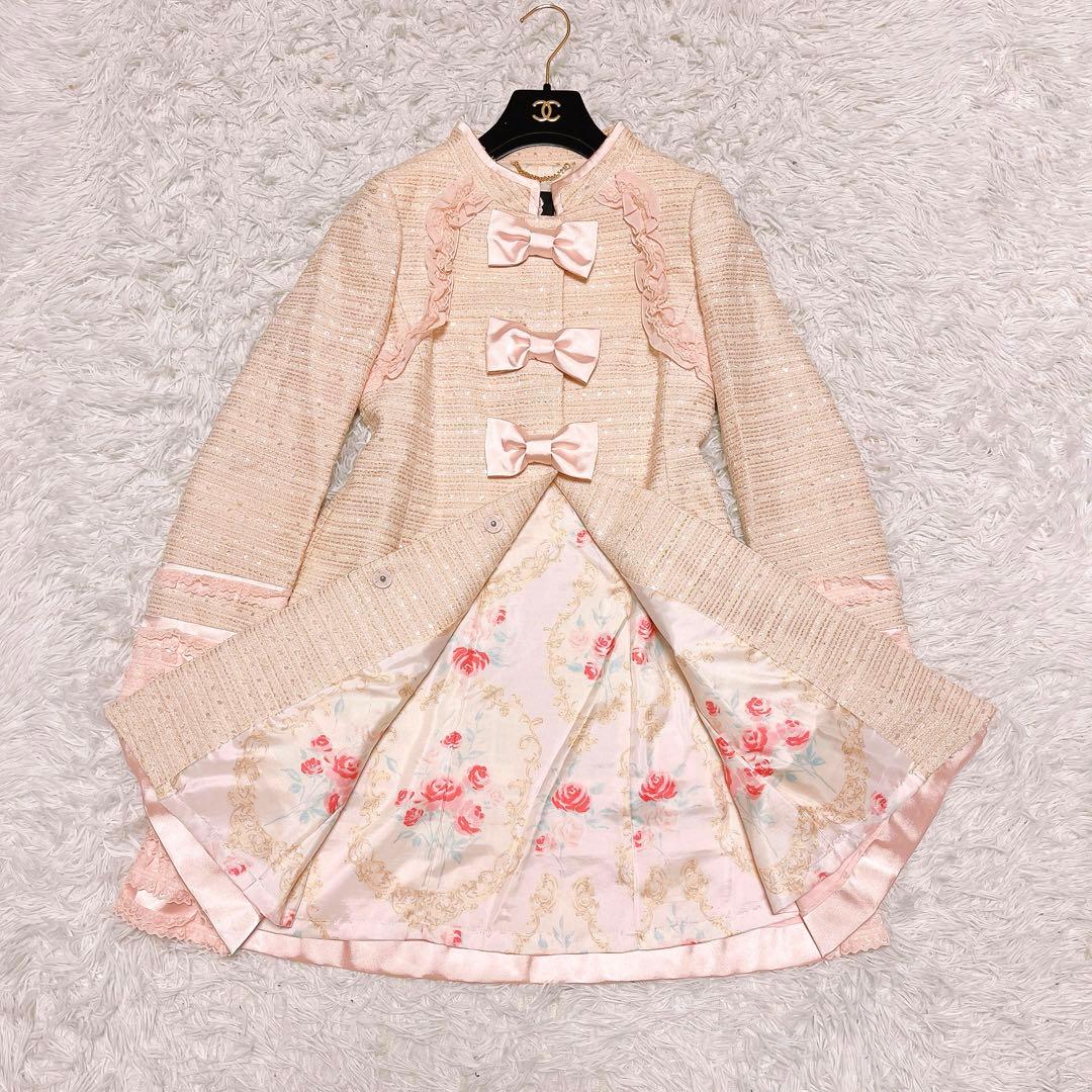 ジーザスディアマンテ レース リボン コート 春 プティ トリアノン ピンク