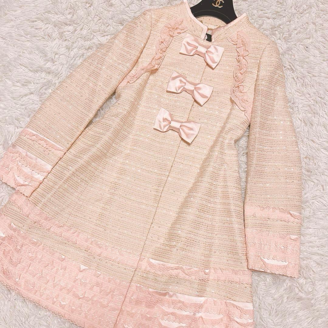 ジーザスディアマンテ レース リボン コート 春 プティ トリアノン ピンク