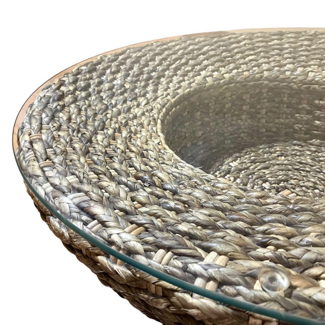 桜屋工業 マルコットテーブル ウォーターヒヤシンス 丸テーブル ガラステーブル