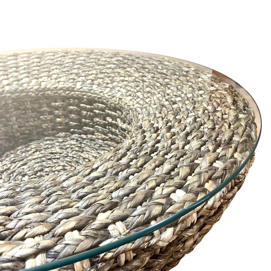 桜屋工業 マルコットテーブル ウォーターヒヤシンス 丸テーブル ガラステーブル