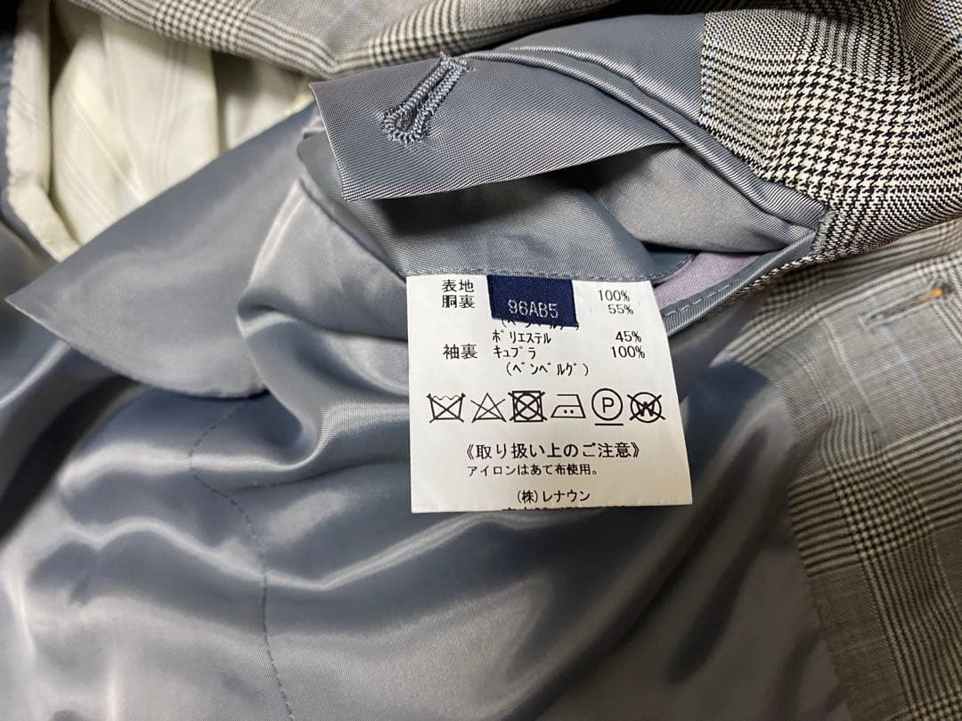 Aquascutum グレー チェック柄 スーツ　AB5