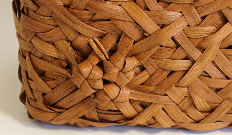 山葡萄 リング取手 籠 バッグ 六角花束嵌入 乱れ編み かごバッグ