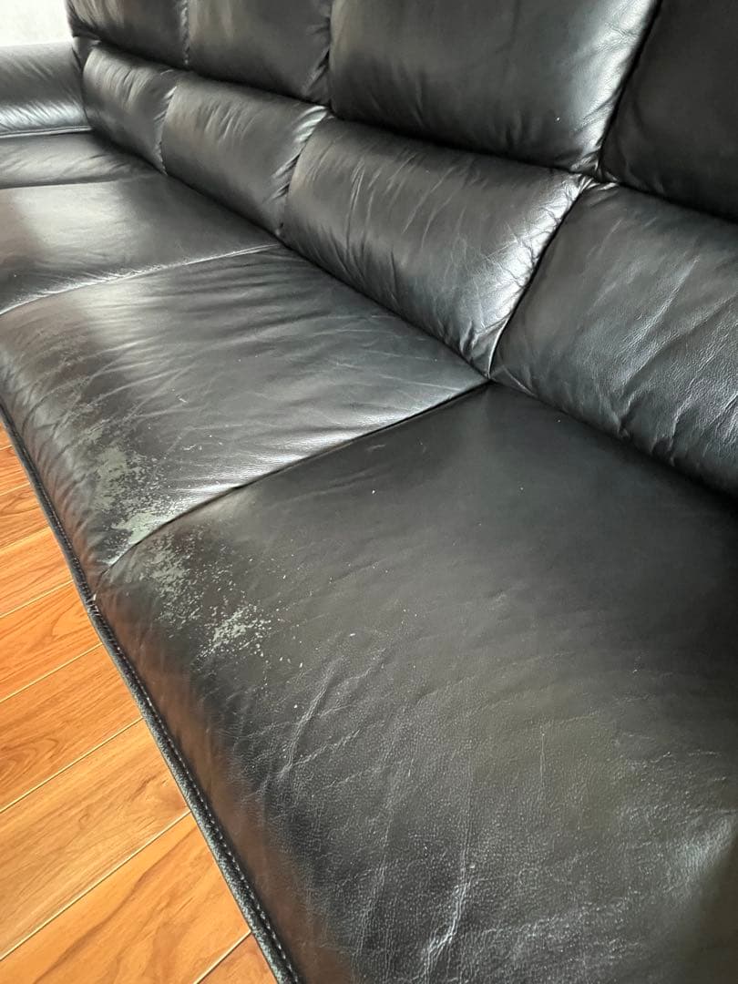ニトリ　本革カウチソファ　4人掛け