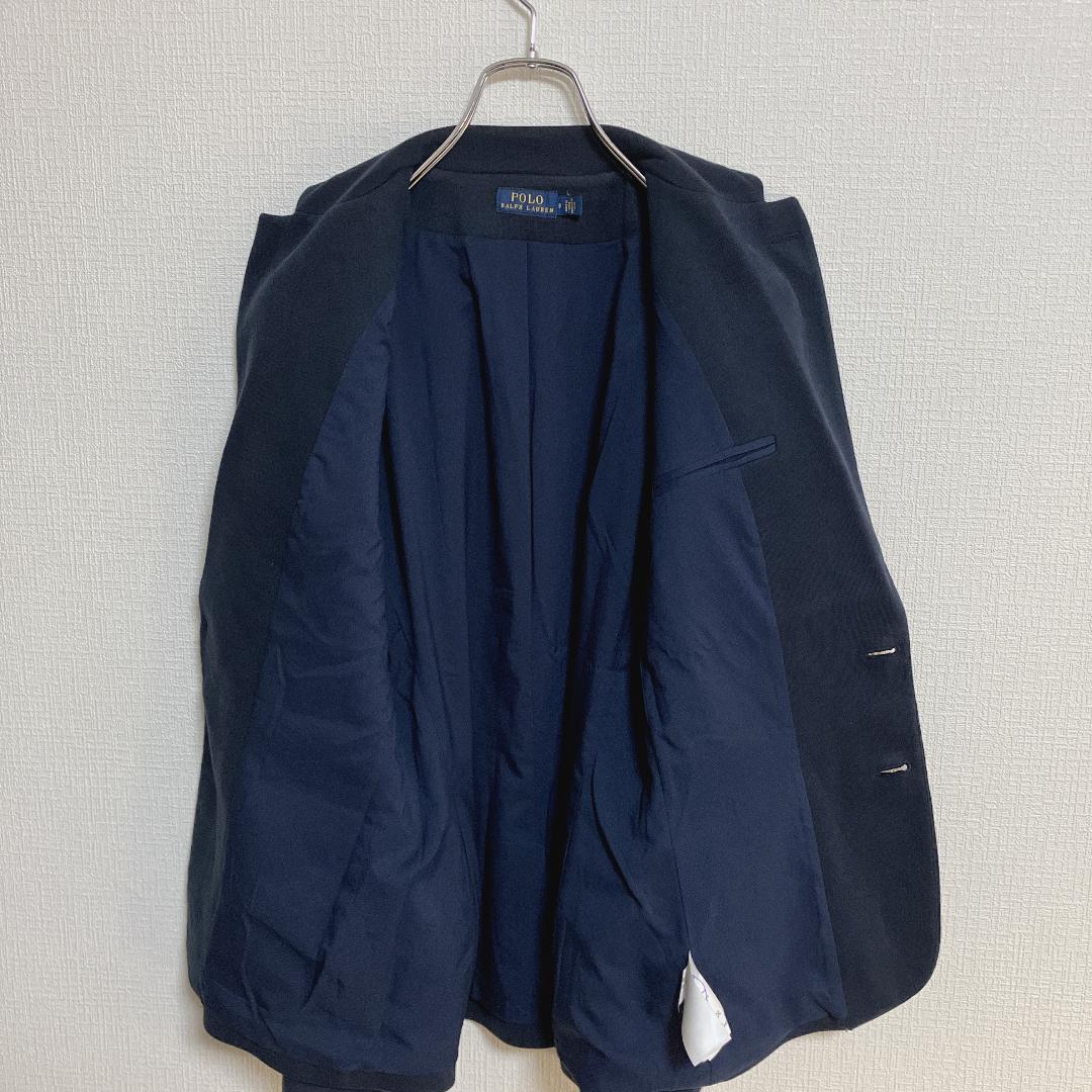 ラルフローレンスウェットテーラードジャケット金釦レディーストレーナー紺ブレザー
