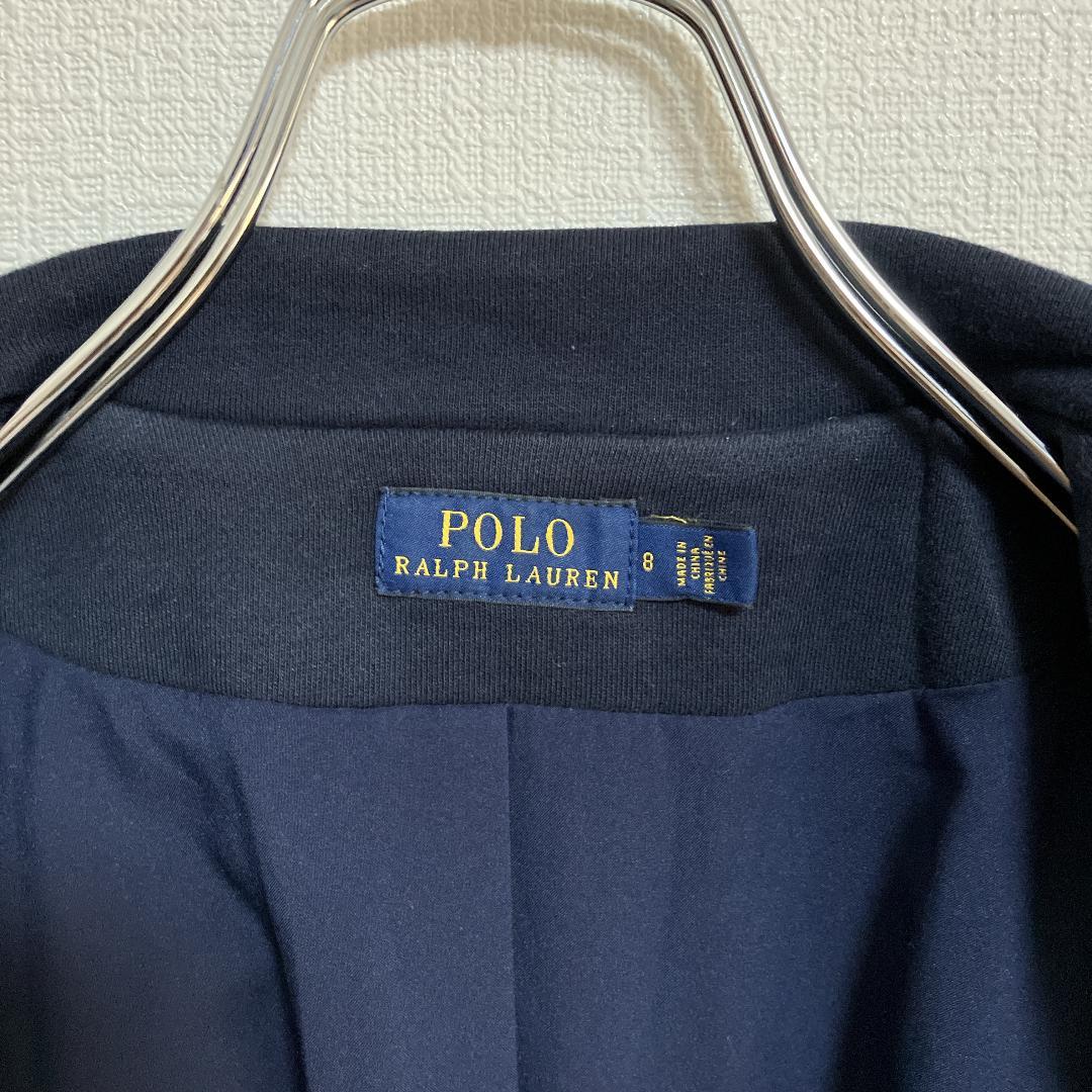 ラルフローレンスウェットテーラードジャケット金釦レディーストレーナー紺ブレザー