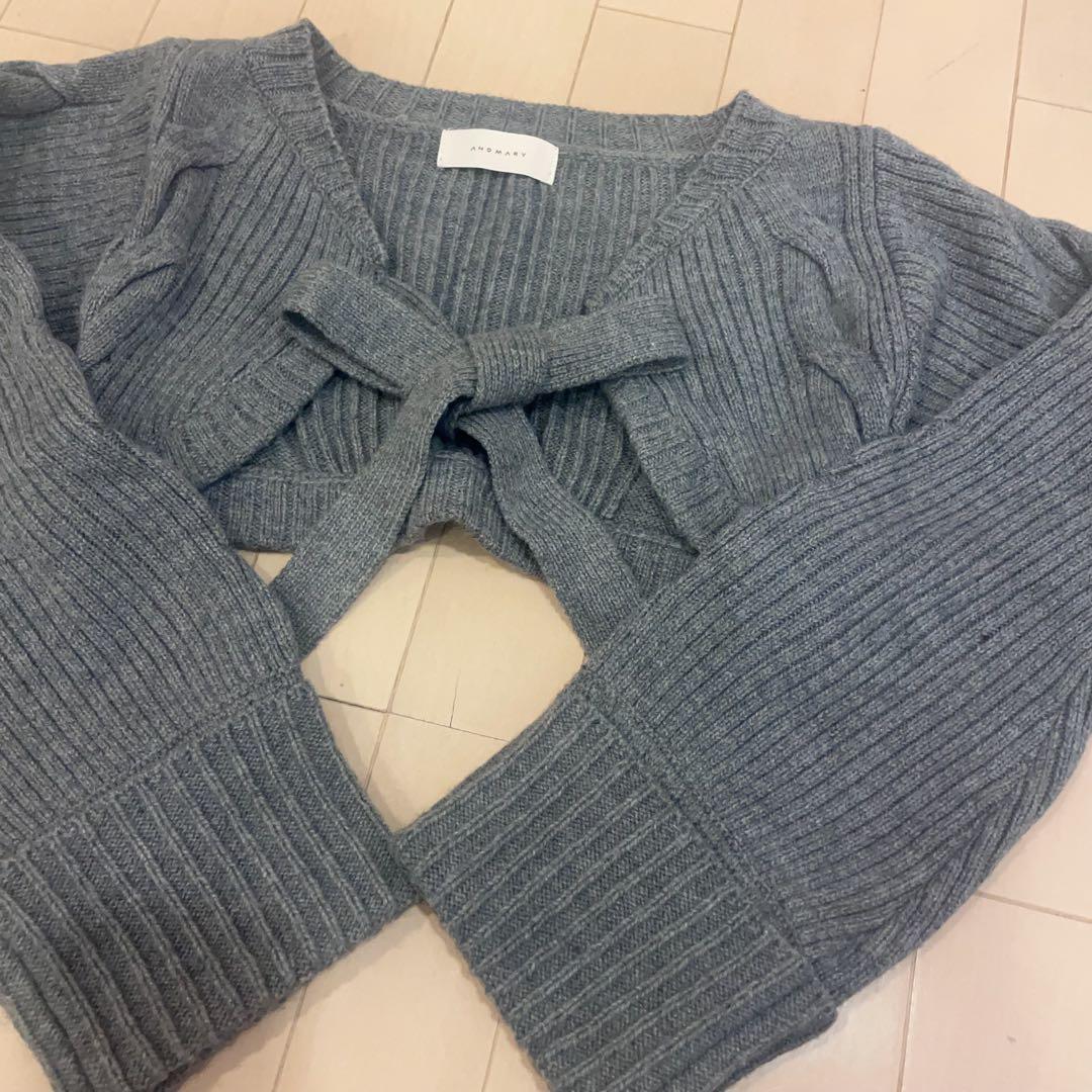 Carmen knit set dress グレー