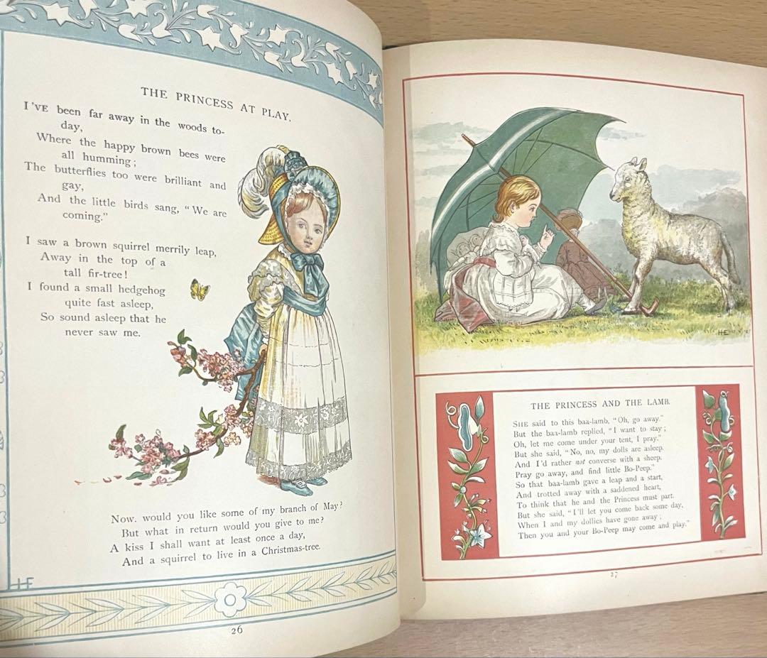 No342希少 アンティーク 古書 洋書 絵本 ビクトリアン 児童書 プリンセス