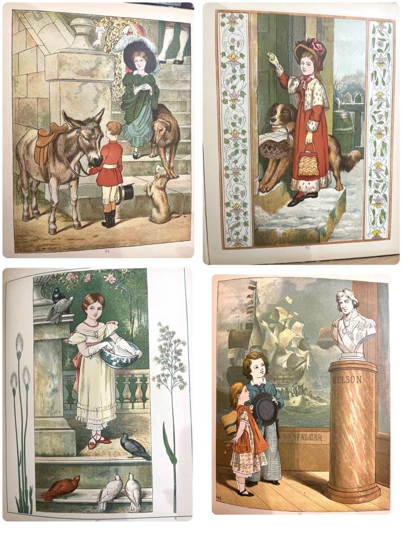No342希少 アンティーク 古書 洋書 絵本 ビクトリアン 児童書 プリンセス