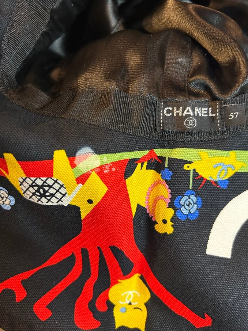 CHANEL つばひろ帽子　コットン　57cm