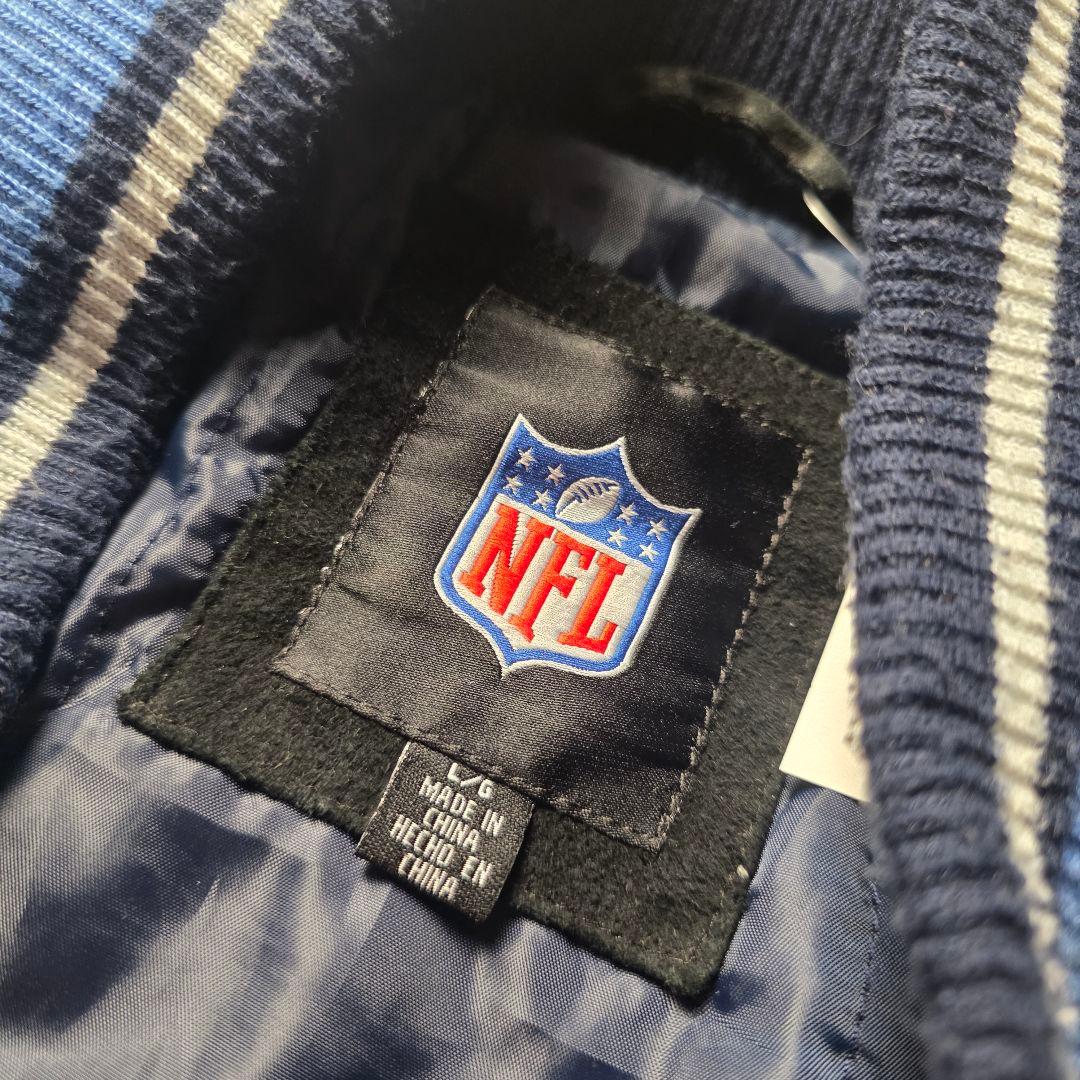 入手困難NFLロサンゼルスチャージャーズスウェードレザージャケットスタジャン短丈