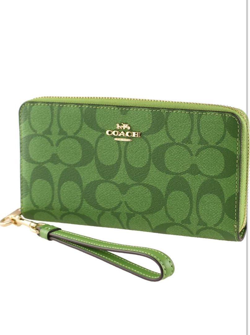 COACH グリーン 長財布　c4452