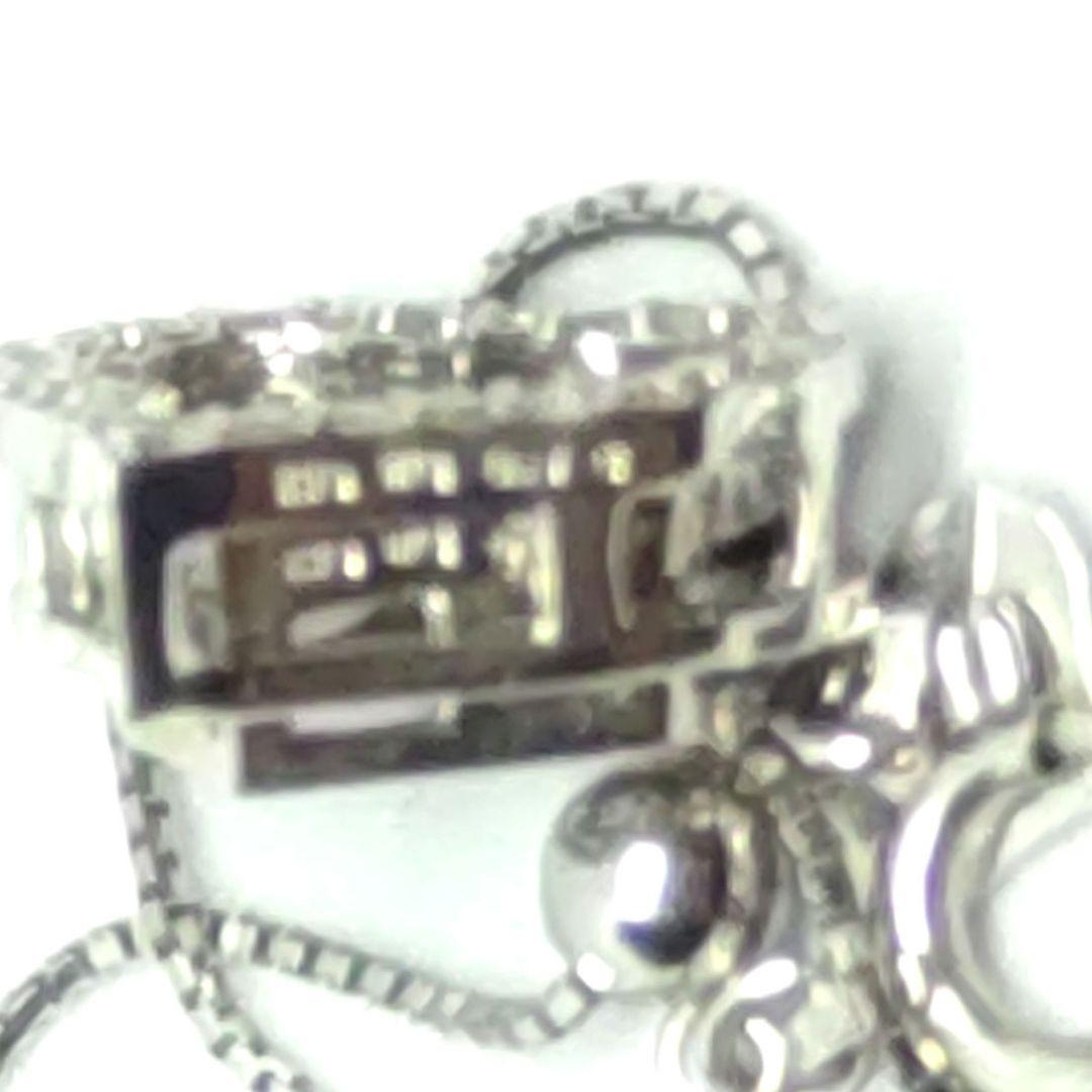 K18WG ハート型ダイヤモンドペンダント ネックレス