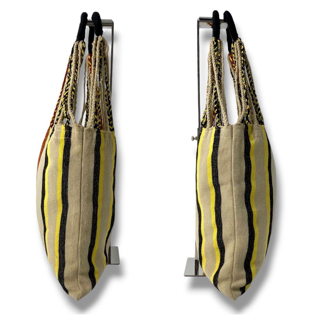 美品 MARNI ハンモックバッグ ストライプ トートバッグ ハンドバッグ