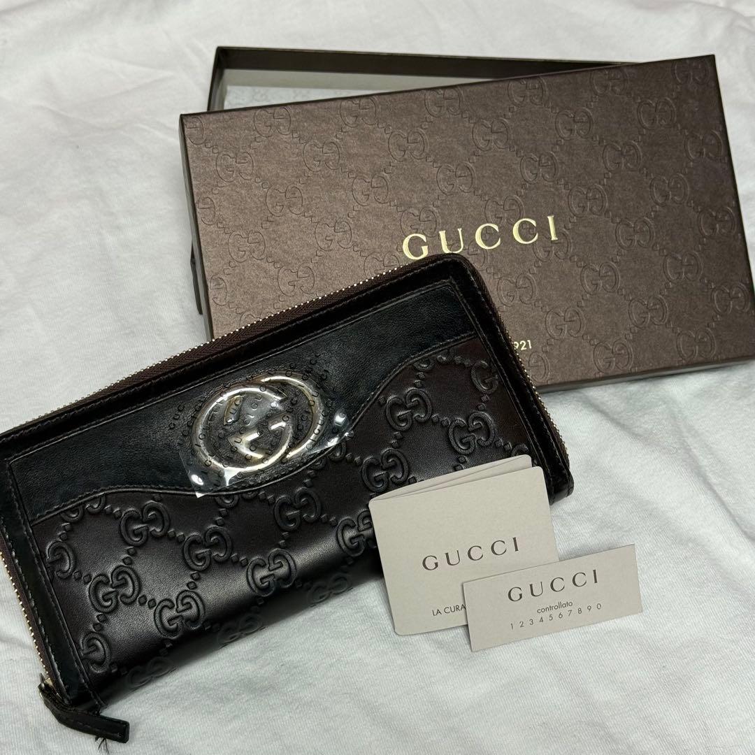 GUCCI スーキー インターロッキング レザー 長財布