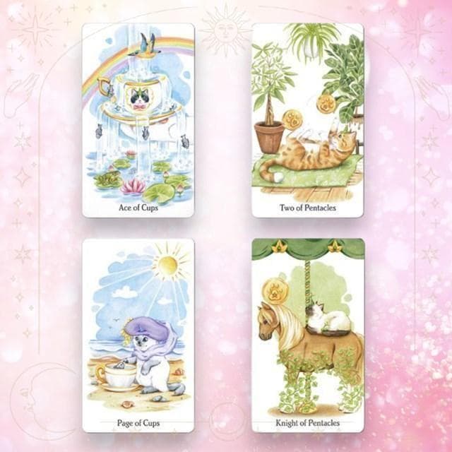 ★正規品タロットカード★超キュート✨猫×ユニコーン✨神話的な生物を描いたデッキ