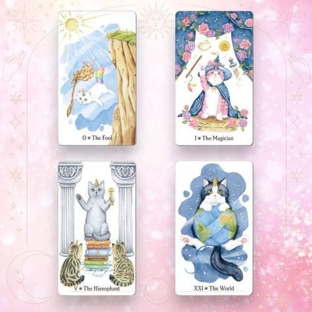 ★正規品タロットカード★超キュート✨猫×ユニコーン✨神話的な生物を描いたデッキ