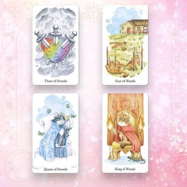★正規品タロットカード★超キュート✨猫×ユニコーン✨神話的な生物を描いたデッキ