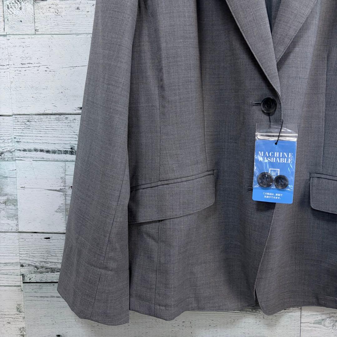 ☆大きいサイズ・25号☆ニューヨーカー　ウォッシャブルテーラードジャケット　毛混