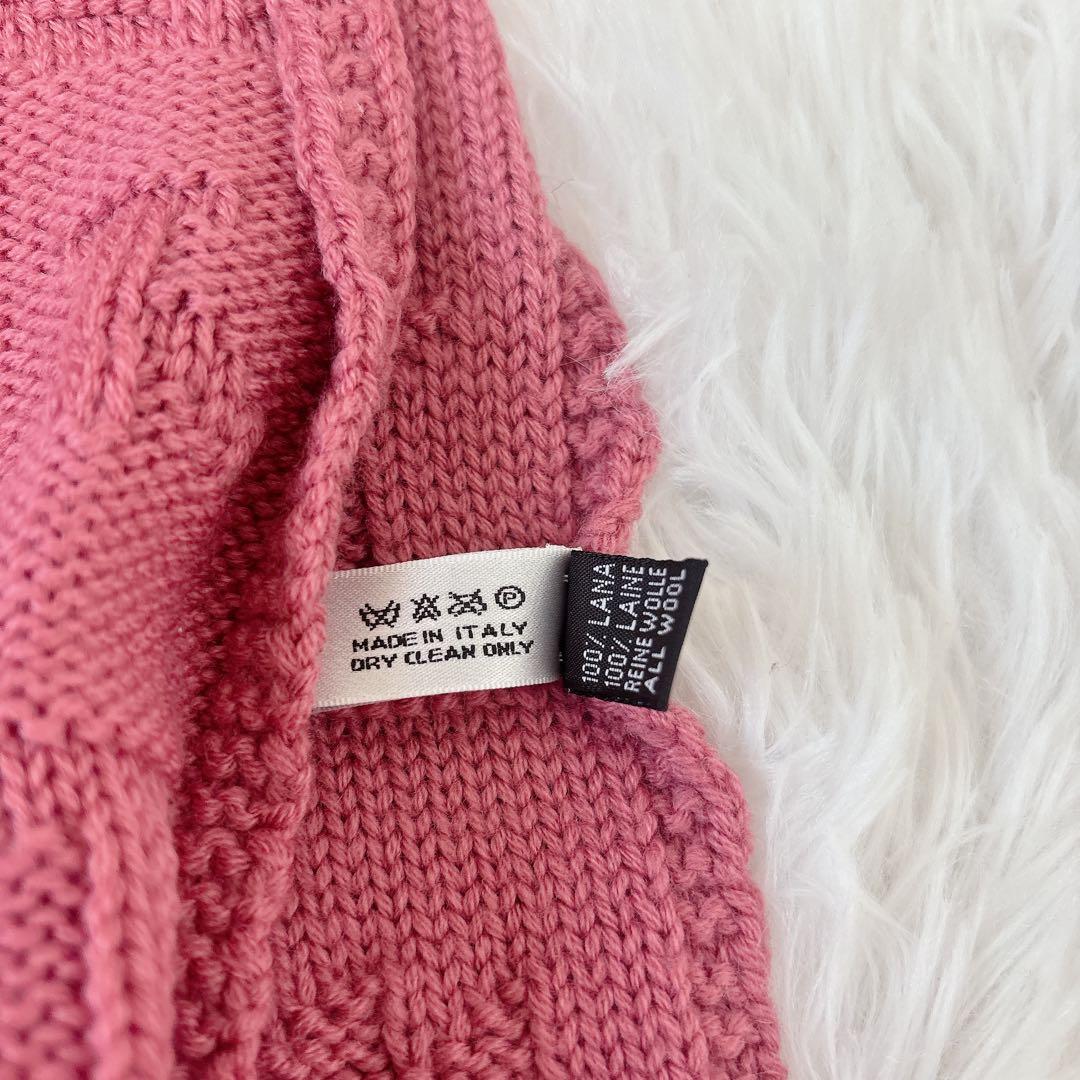 クリスチャンディオール　マフラー　ストール　ウール　ロゴ入り　ピンク　イタリア製