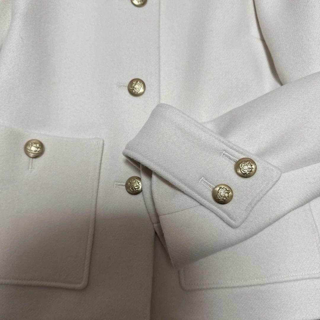 新品　アプワイザーリッシェ　ノーカラーショートコート　2 ホワイト　ジャケット