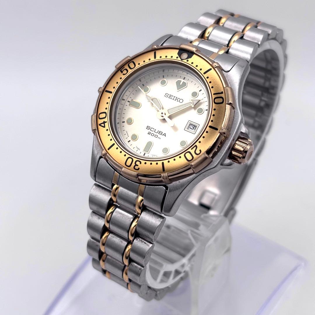SEIKO SCUBA ダイバーズウォッチ レディース 腕時計 稼働品 新品電池