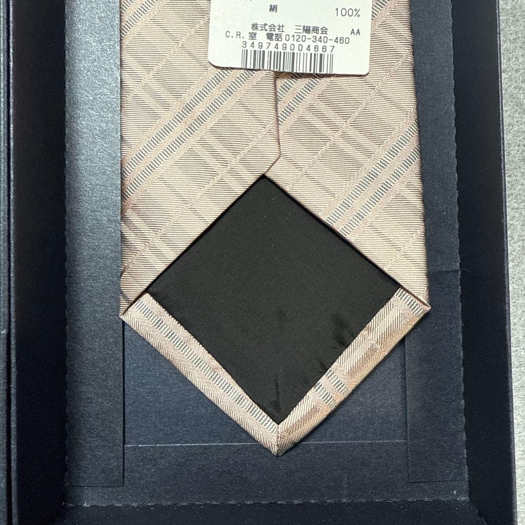 未使用タグ付　バーバリーブラックレーベル　ネクタイ　ピンク　ノバチェック柄