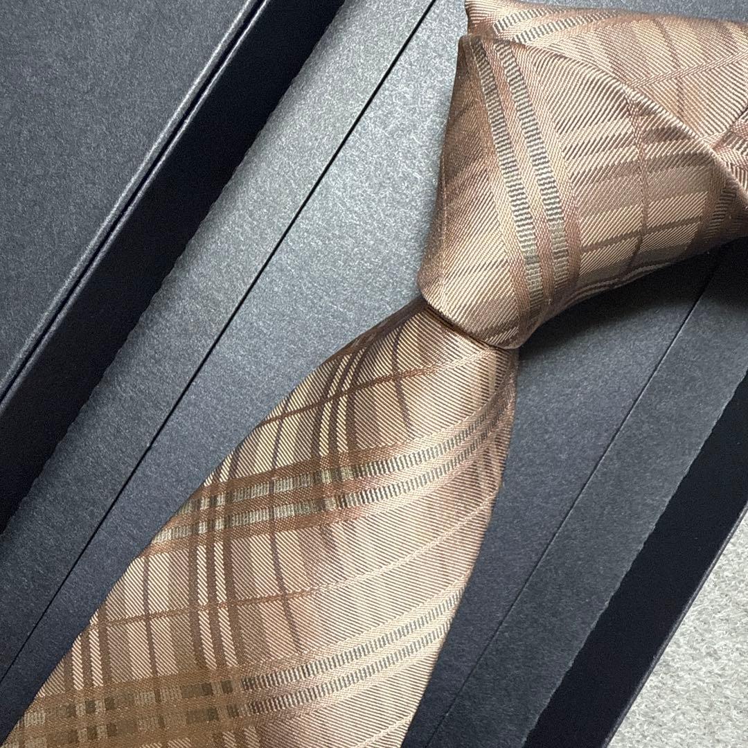 未使用タグ付　バーバリーブラックレーベル　ネクタイ　ピンク　ノバチェック柄