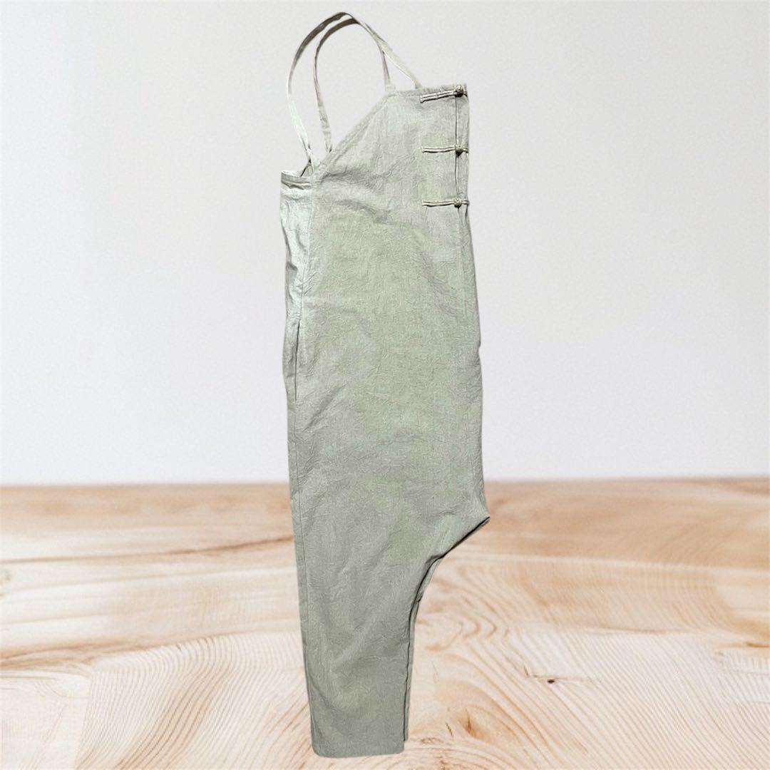 (kuroinu0909)日本製SEAシー リネン混チャイナオーバーオール