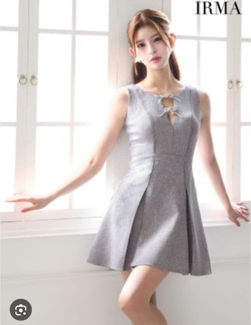 【IRMA/イルマ】ビジューリボン ノースリーブ サマーツイード