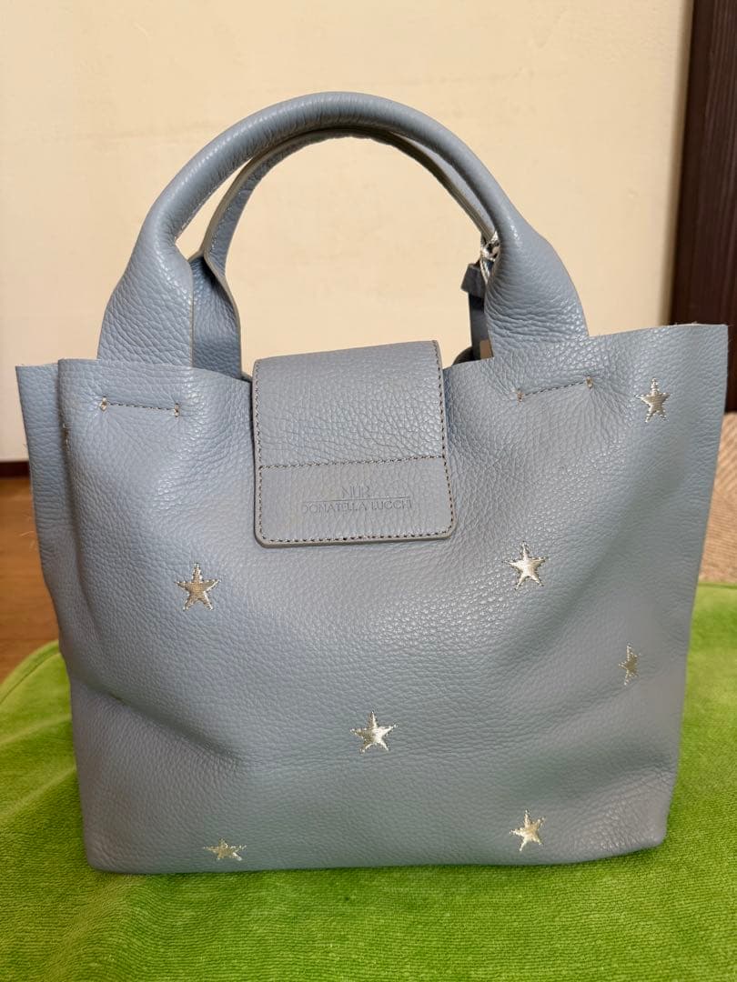 未使用NUR DONATELLA LUCCHI星刺繍 牛革トート　ビアズリー