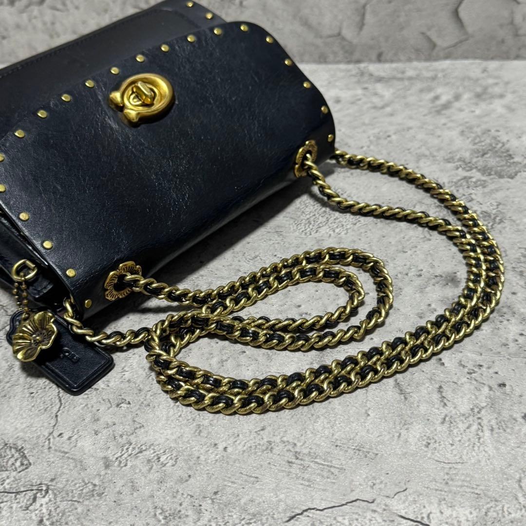 極美品✨️コーチ 2way ショルダーバッグ パーカー18 ターンロック 黒