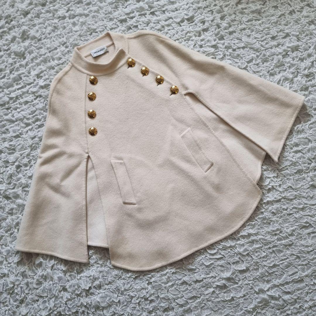 エミリオプッチ　カシミヤ　ダブルフェイス　ケープ　ポンチョ　金ボタン