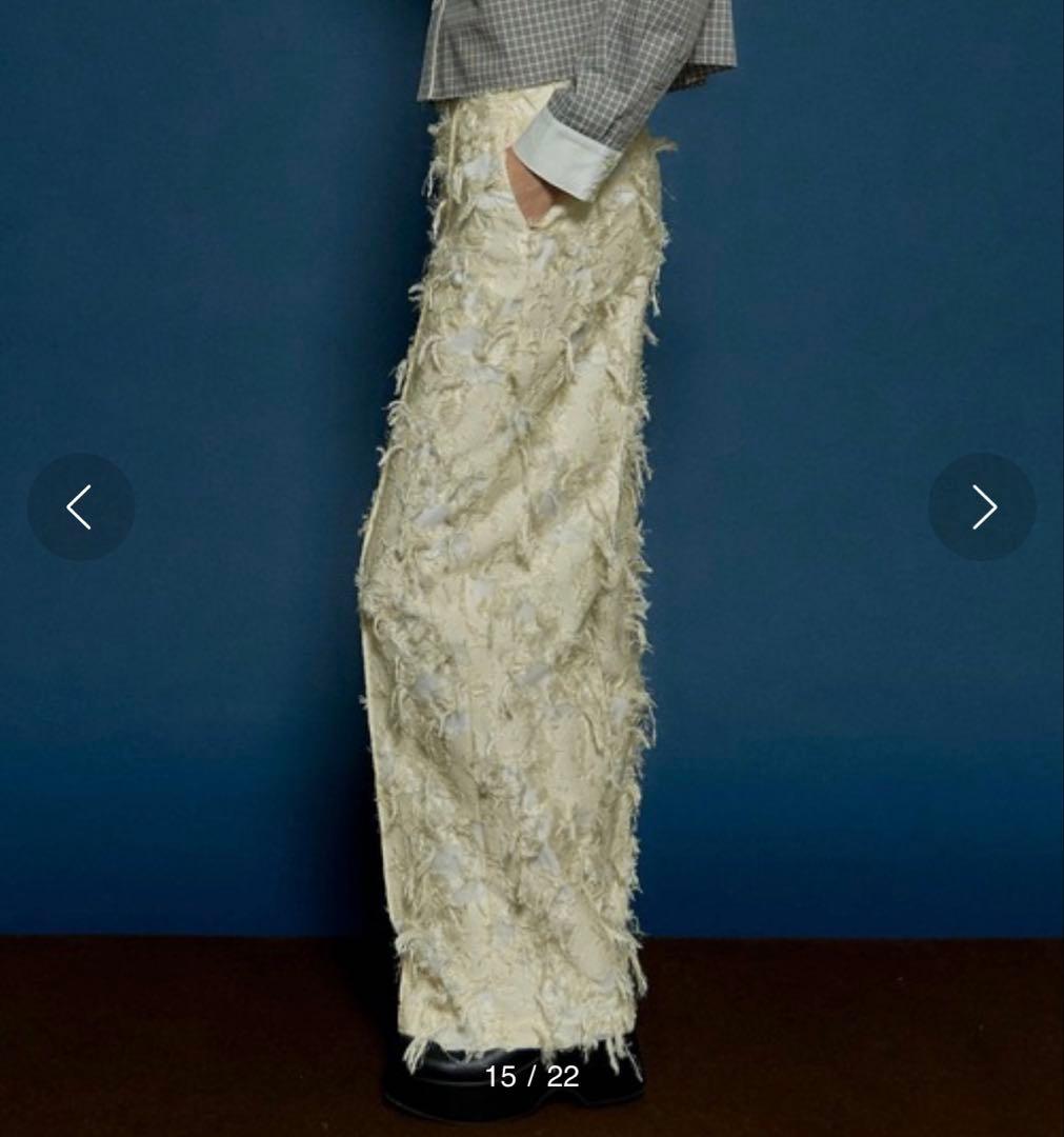 MAISON SPECIAL メゾンスペシャル カットフリンジジャガードパンツ黒