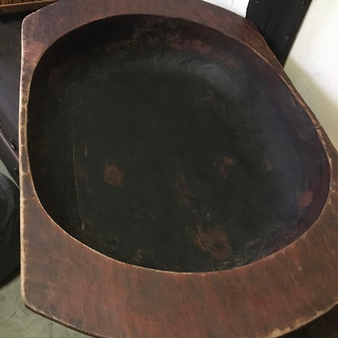 希少　ビンテージ　木製　こね鉢　くりぬき鉢　飾り　古物　古道具　手彫り　当時物