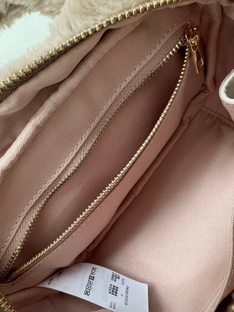 FURFUR エコファースクエアボストンバッグ　ベージュ