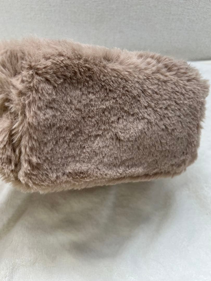 FURFUR エコファースクエアボストンバッグ　ベージュ