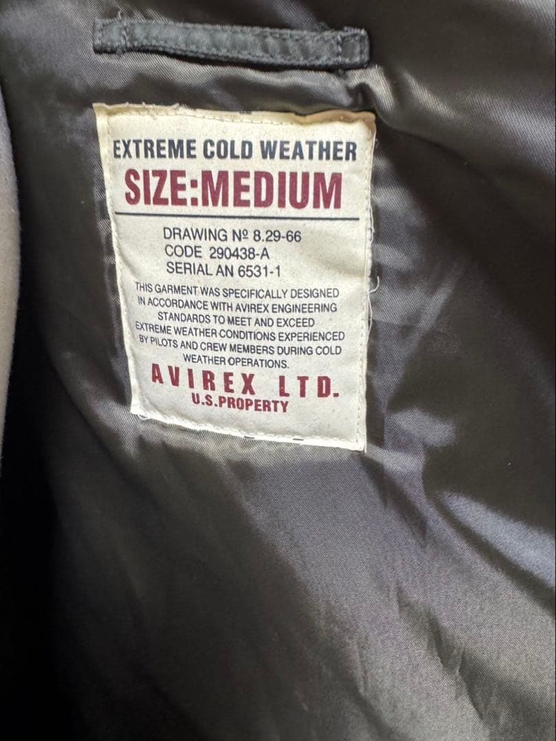 り*う様 AVIREX 極寒用ジャケット Mサイズ