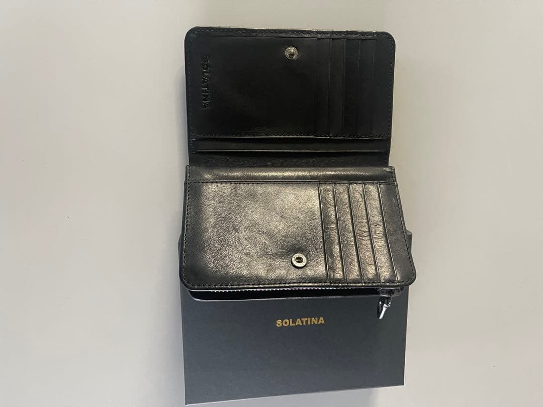[ソラチナ] SW-36092 本馬革メッシュ折財布メンズ Black/ブラック