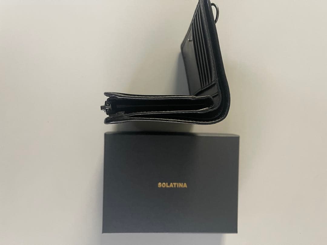 [ソラチナ] SW-36092 本馬革メッシュ折財布メンズ Black/ブラック