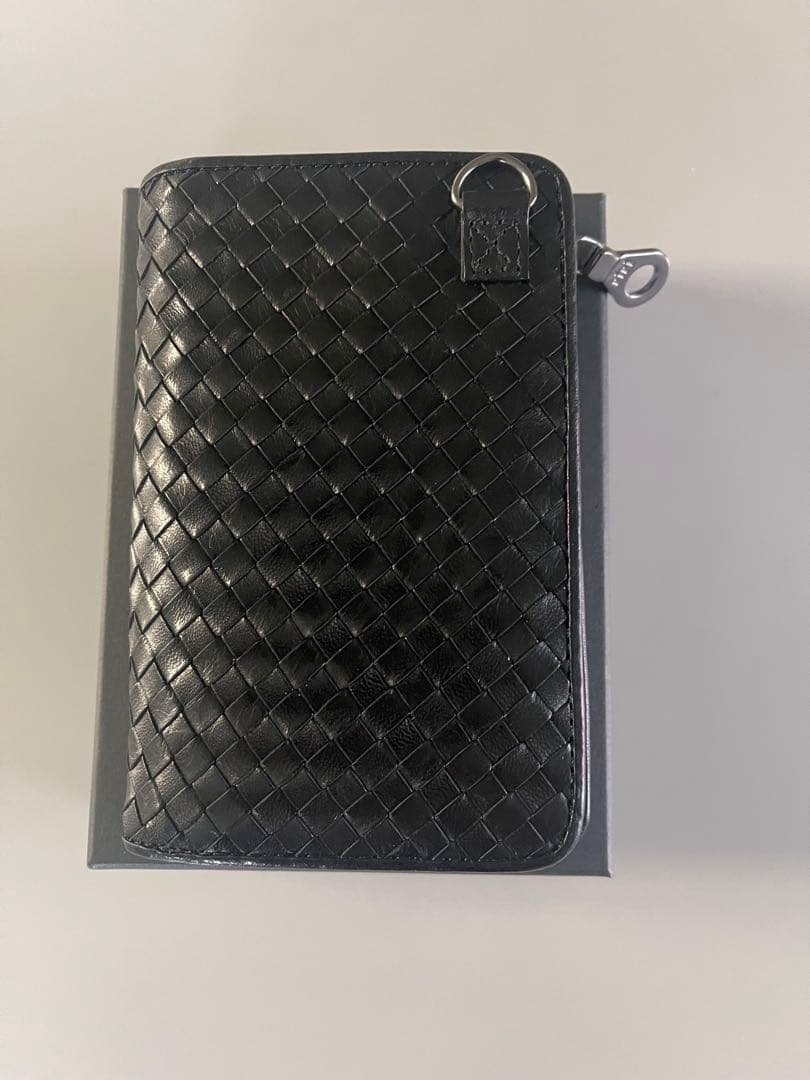 [ソラチナ] SW-36092 本馬革メッシュ折財布メンズ Black/ブラック