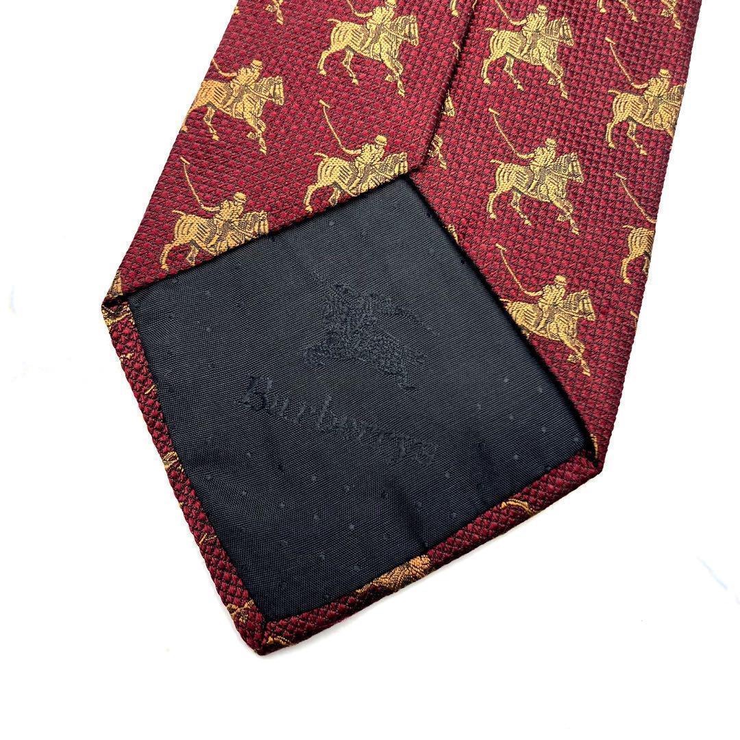 ◆美品◆ Burberry ネクタイ 騎士模様 赤色 カジュアル