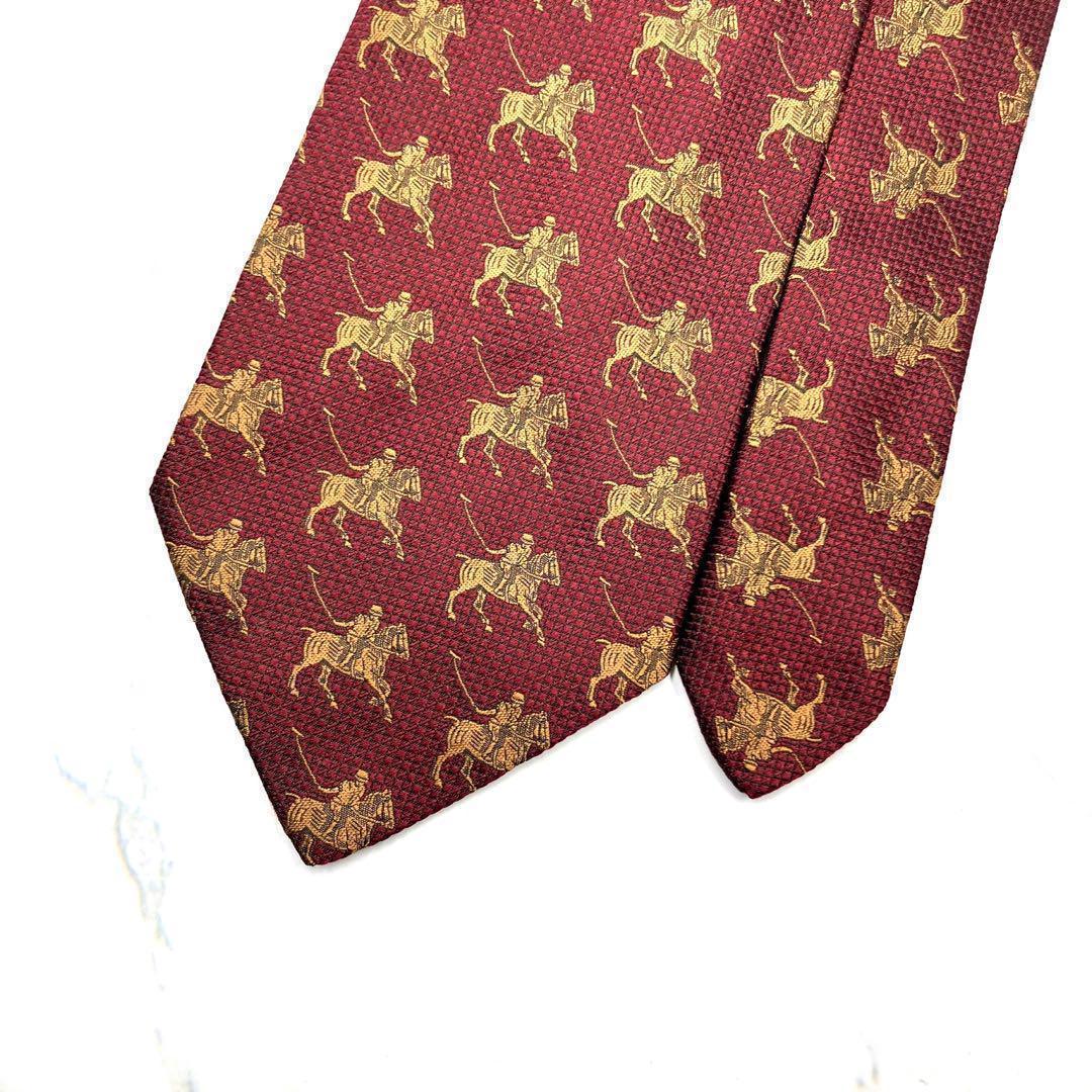 ◆美品◆ Burberry ネクタイ 騎士模様 赤色 カジュアル