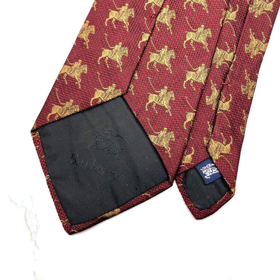 ◆美品◆ Burberry ネクタイ 騎士模様 赤色 カジュアル