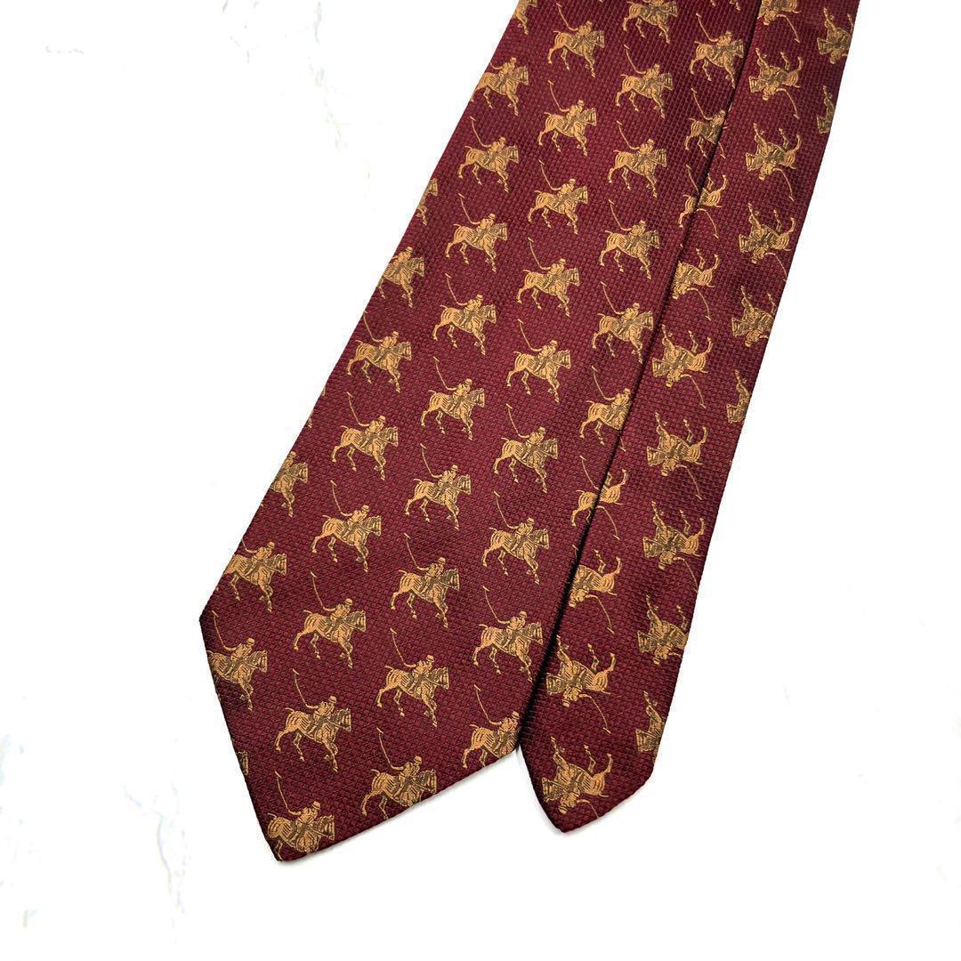 ◆美品◆ Burberry ネクタイ 騎士模様 赤色 カジュアル
