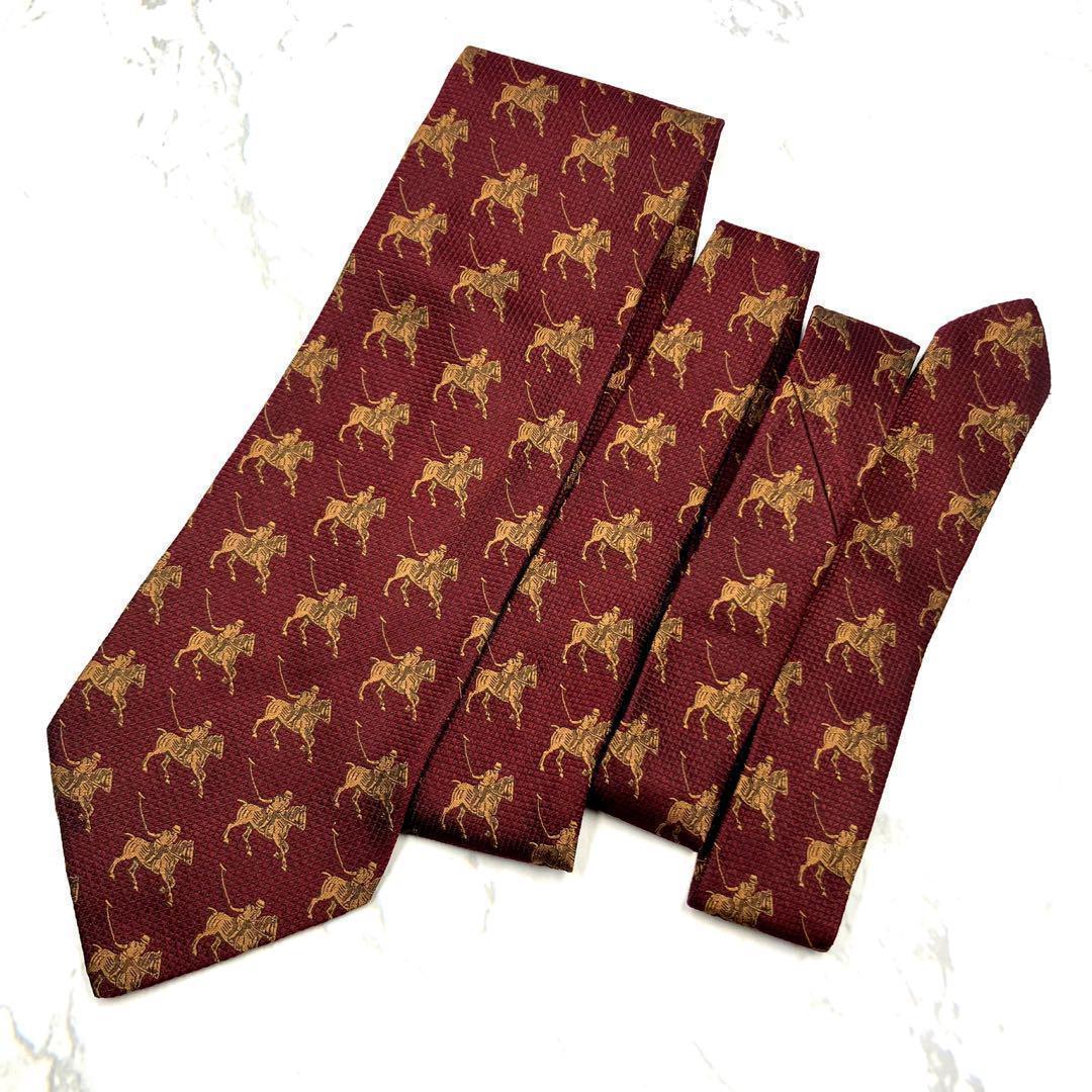 ◆美品◆ Burberry ネクタイ 騎士模様 赤色 カジュアル